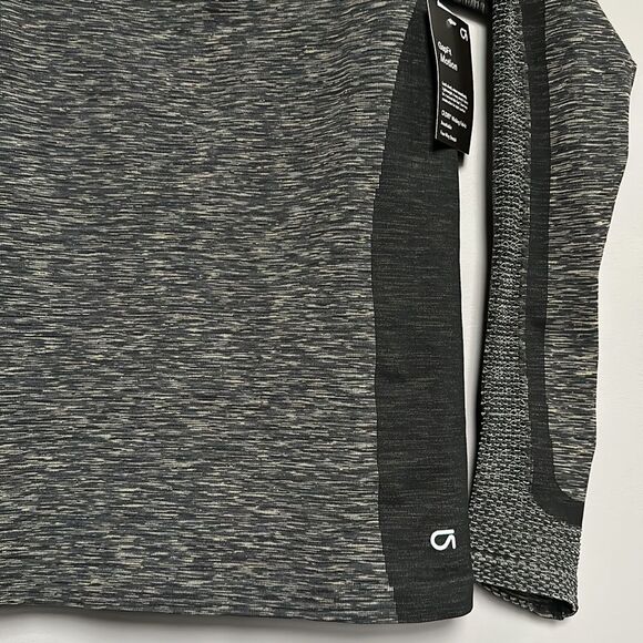 NWT Gap Fit Half-Zip Long Sleeve Running Skiing Seamless Top Black Spacedye S - Picture 8 of 16